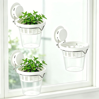 No Drill Suction Cup Hydroponic Planter